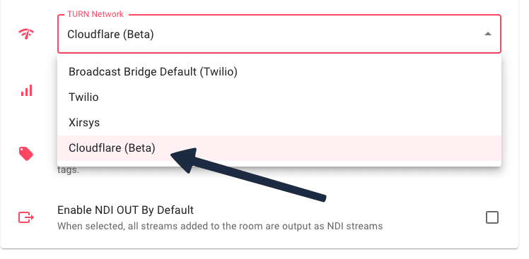 Adding Cloudflare's TURN Network